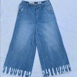 Anthropologie Blue Wide Leg Jeans